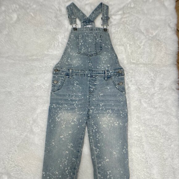 Epic Threads Girls Denim Overalls – Paint Splatter Wash - Picture 1 of 8